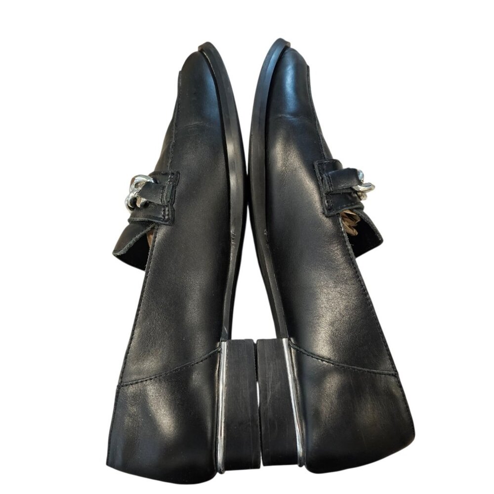 Rag & Co Pola Chain Bit Black Loafers Leather Shoes Womens Size 9 Office Sleek - Picture 7 of 13